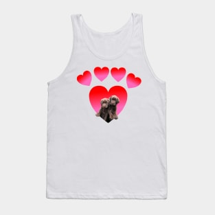 Paw Print Heart Chocolate Labrador Retriever Puppies Tank Top